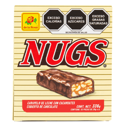 Chocolate Nugs Cajeta con Cacahuate 12 piezas 28 grs