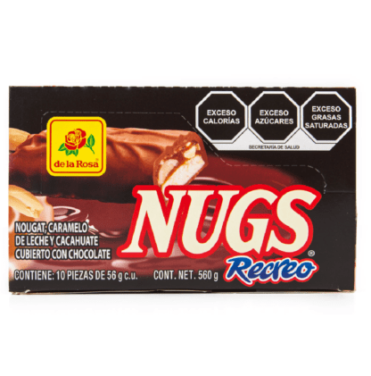 Chocolate Nugs Recreo Cajeta con Cacahuate 10 piezas 56 grs