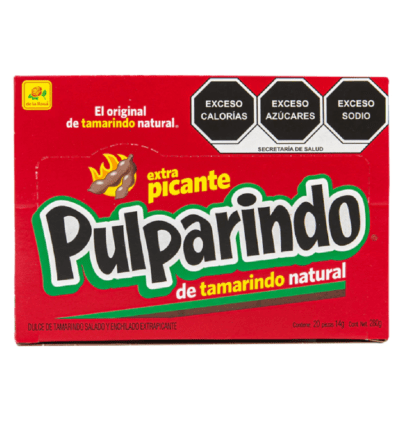 Pulparindo Extra Picante 20 piezas 14 grs